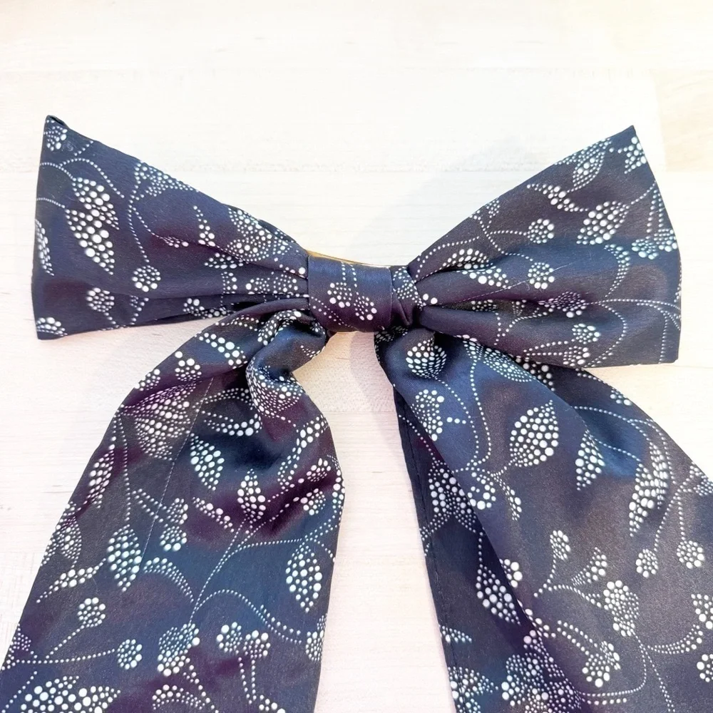 ANTHROPOLOGIE Oversized Black Hair Bow Barrette NEW